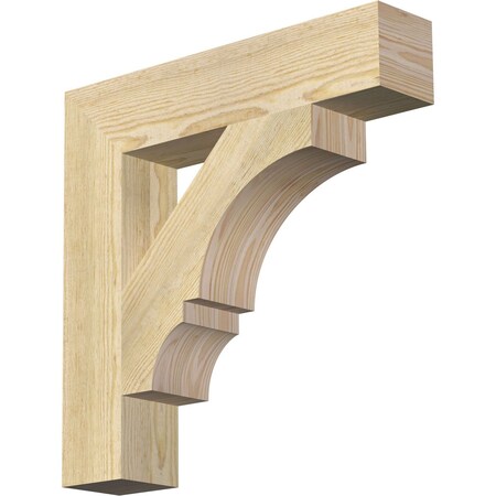 Ekena Millwork Balboa Block Rough Sawn Bracket, Douglas Fir, 4"W x 20"D x 20"H BKT04X20X20BOA05RDF